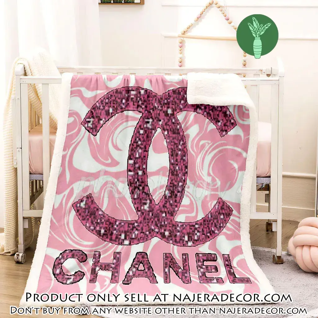 Chanel pinky luxury brand premium blanket fleece home decor njr1958834